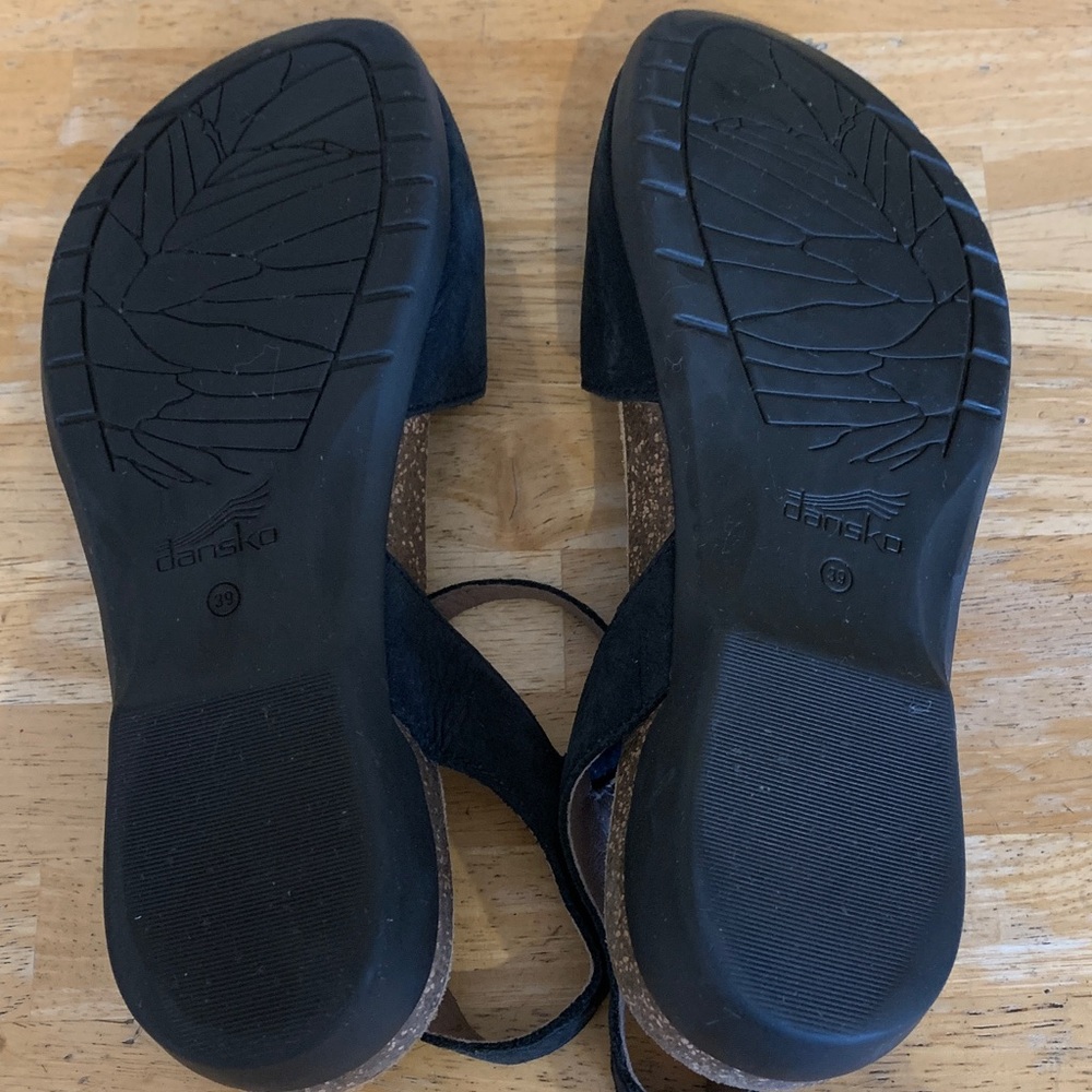 Dansko Women's Black Leather Sandals - Picture 2 of 4